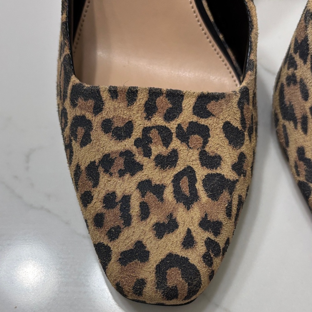 Gianni Bini Leopard Suede Ankle Strap Pumps Heels 9.5 - Picture 3 of 13